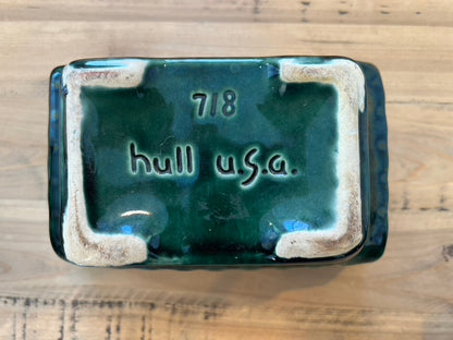 Vintage Rectangular Hull Planter with Drip Glaze + Ribbed Sides