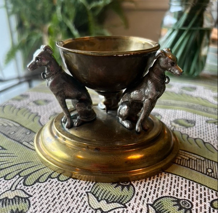 Ink Mount Grey Hound Brass Decor