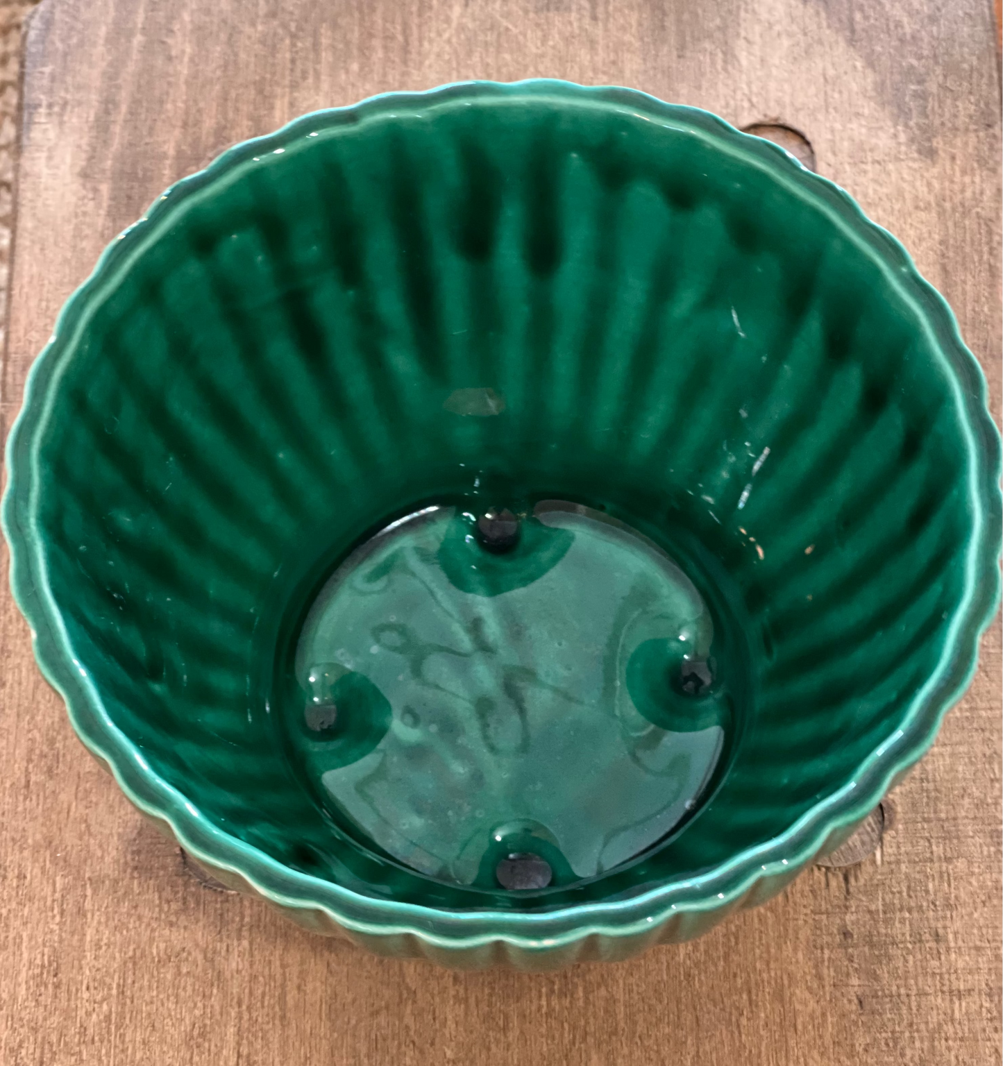 Vintage Green Glazed Planter