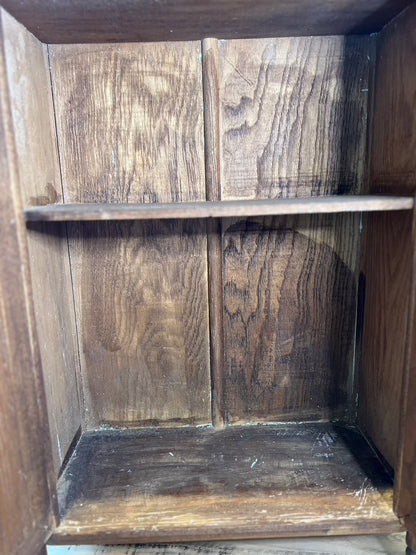 Antique Victorian Oak Stick & Ball Medicine Cabinet Cupboard