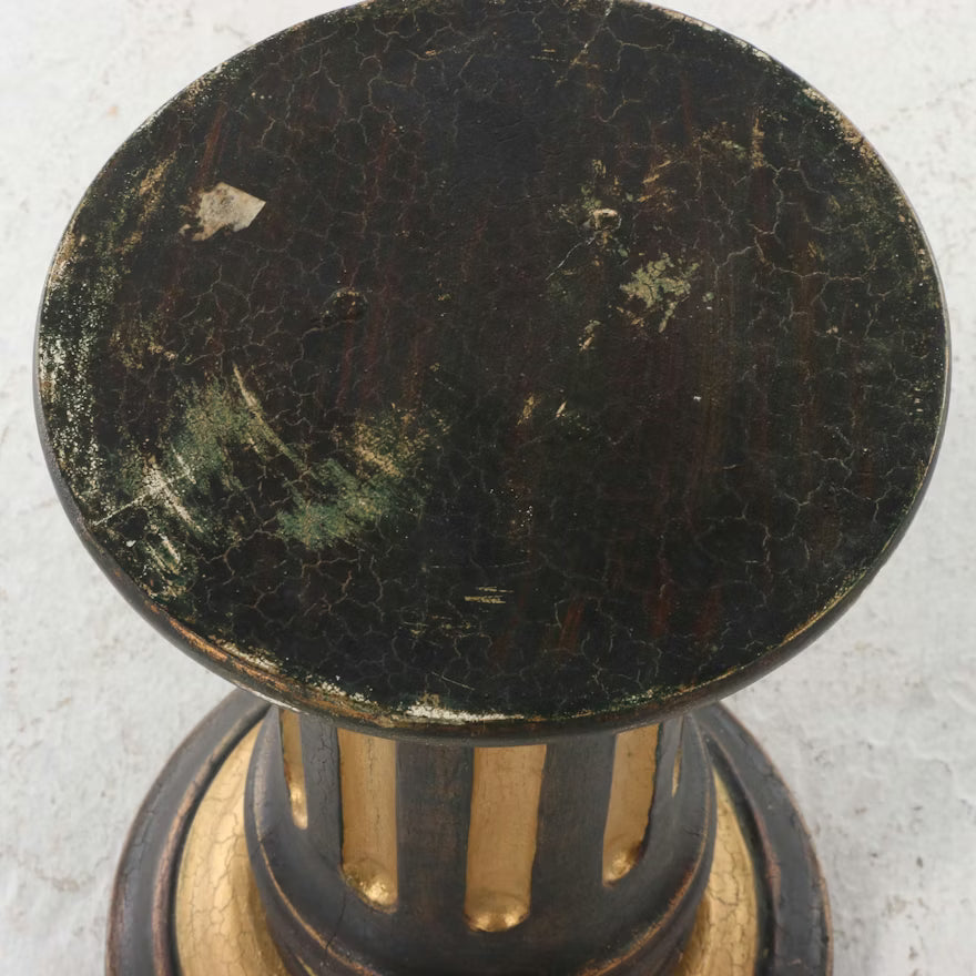 Vintage Painted Wooden Columnar Plant Stand