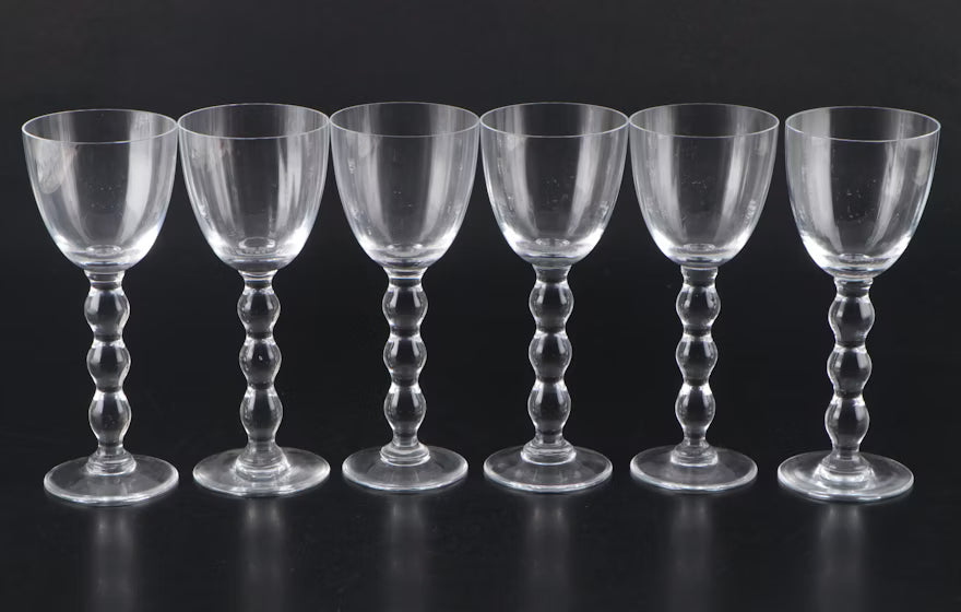 Optic Glass Stemware, Set of 10