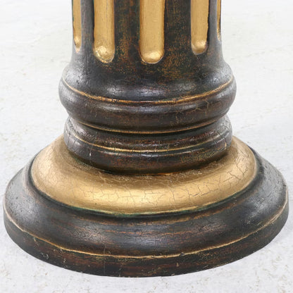 Vintage Painted Wooden Columnar Plant Stand