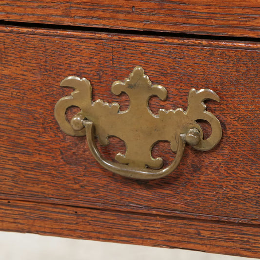 Antique Chippendale Style Oak Three-Drawer Table