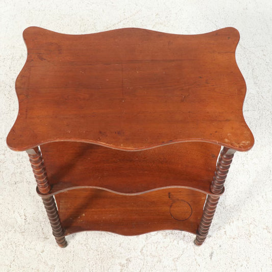 Victorian Bobbin-Turned Walnut Three-Tier Side Table