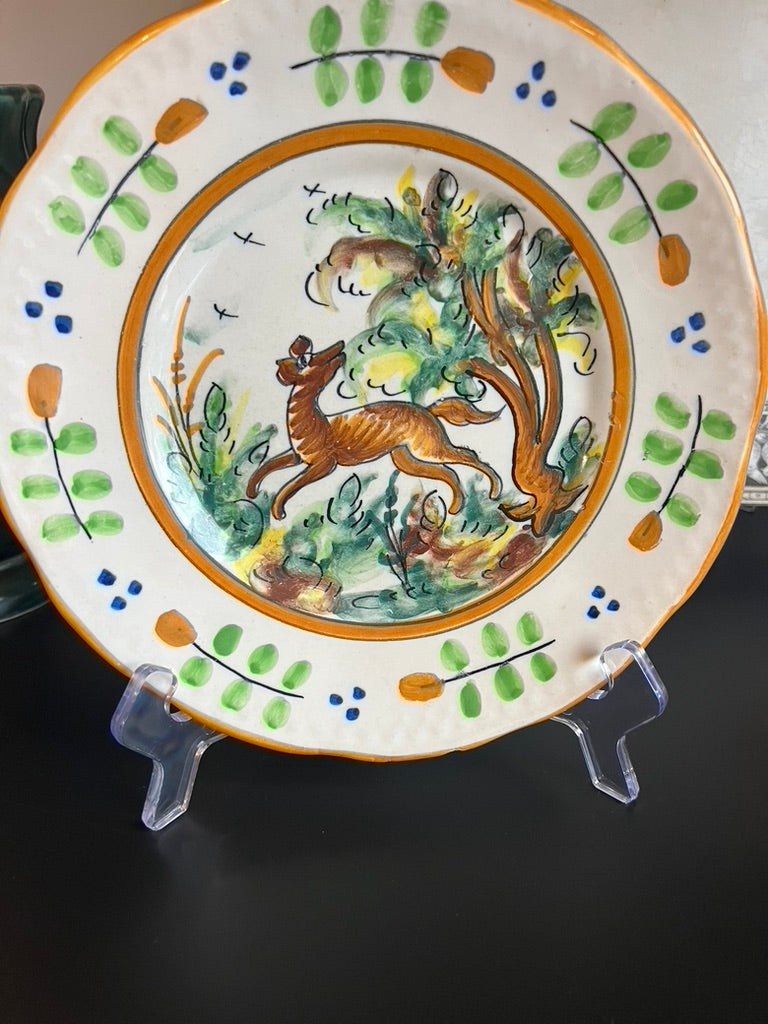 Spanish Pottery Plate with Dog
