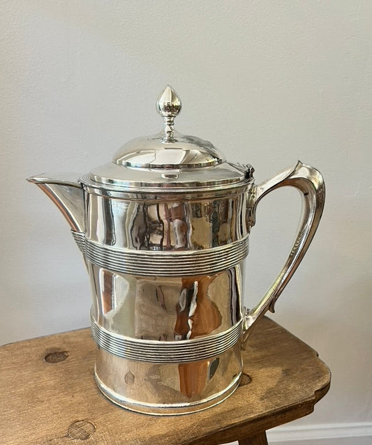 Antique Meridan Company Silver Plated, Porcelain Lined Pitcher