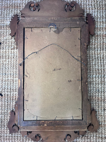 Antique 1929 Nurre Chippendale Revival Wall Mirror
