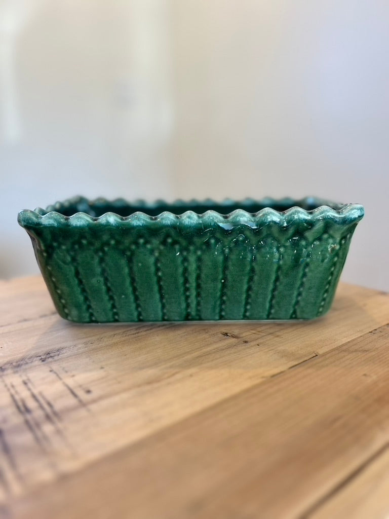 Vintage Cookson Pottery Planter with Scalloped Rim