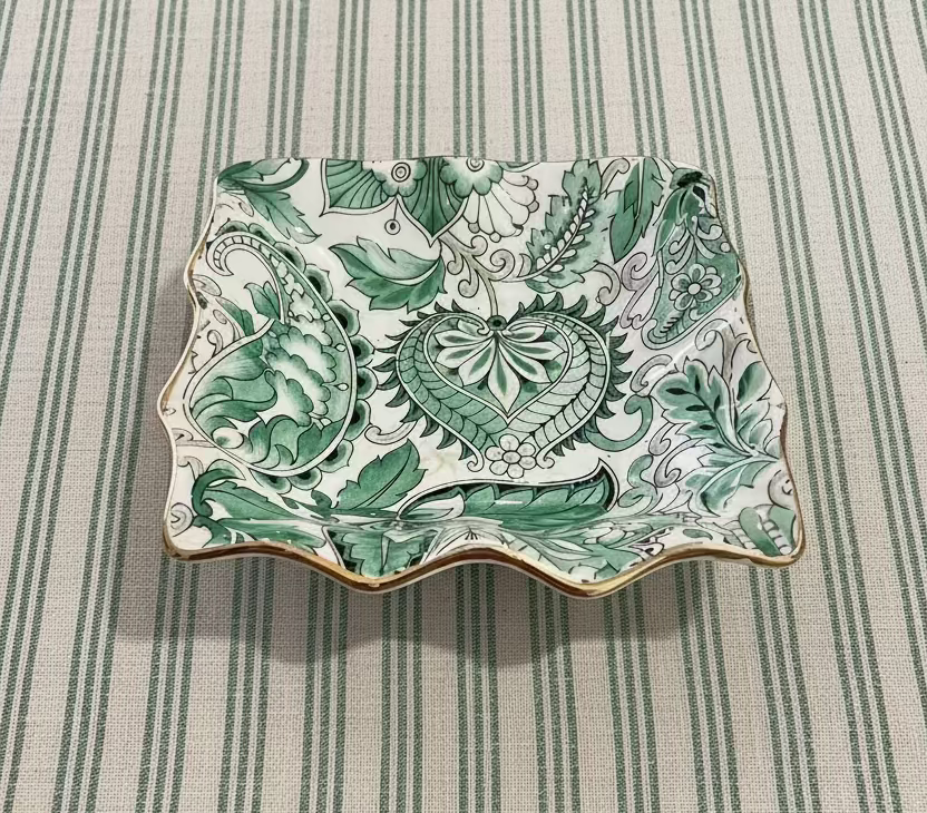 Vintage James Kent Foley Green Paisley Dish