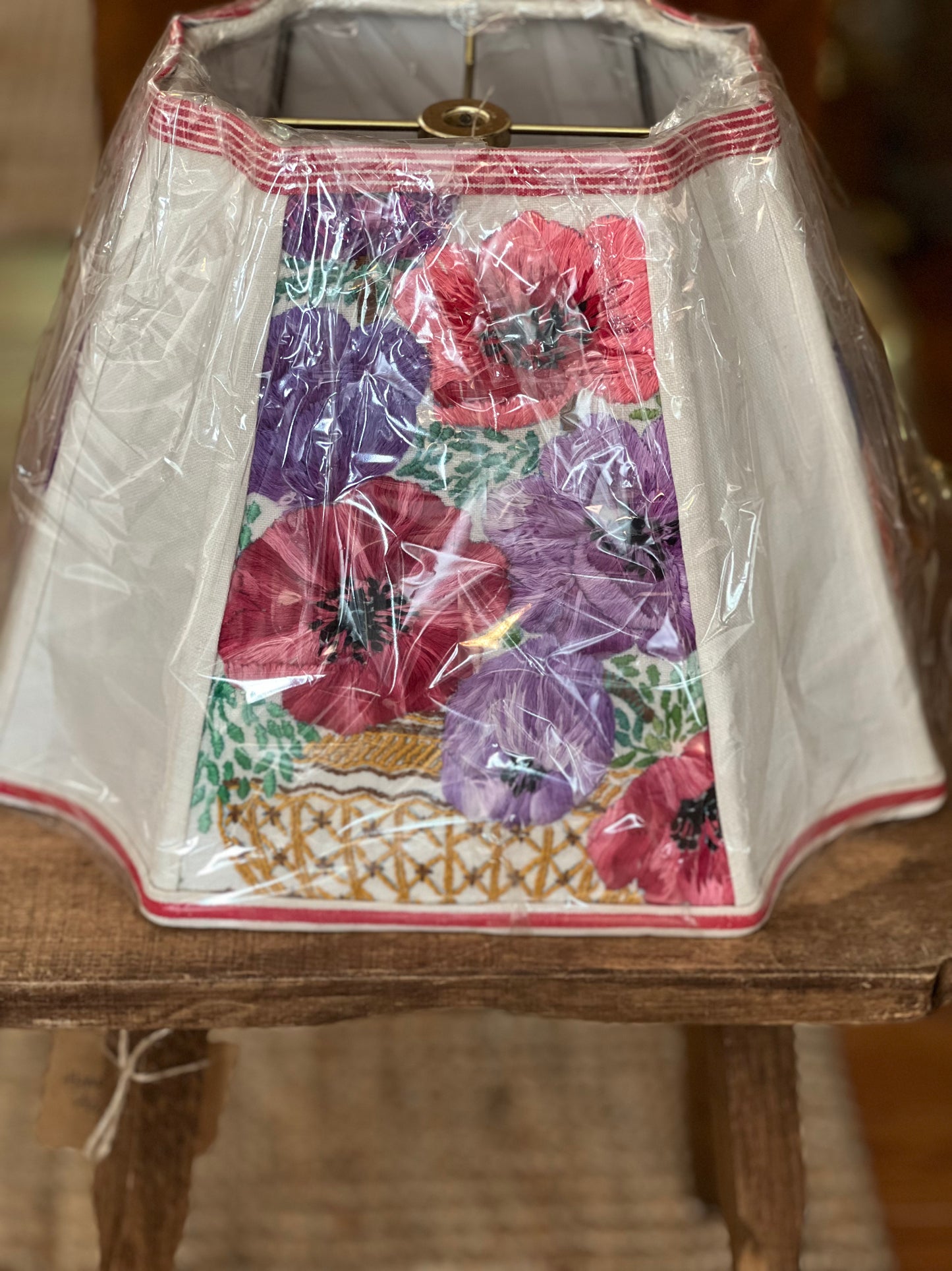 Handcrafted Lampshades with Vintage Fabrics and Embroideries, From Pawlet, Vermont