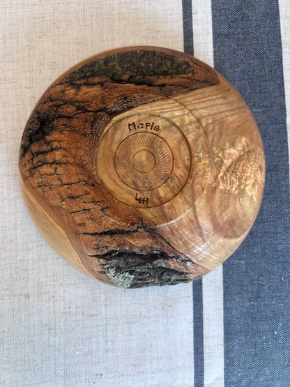 Maple Wood Bowl with Natural Edge Exposure