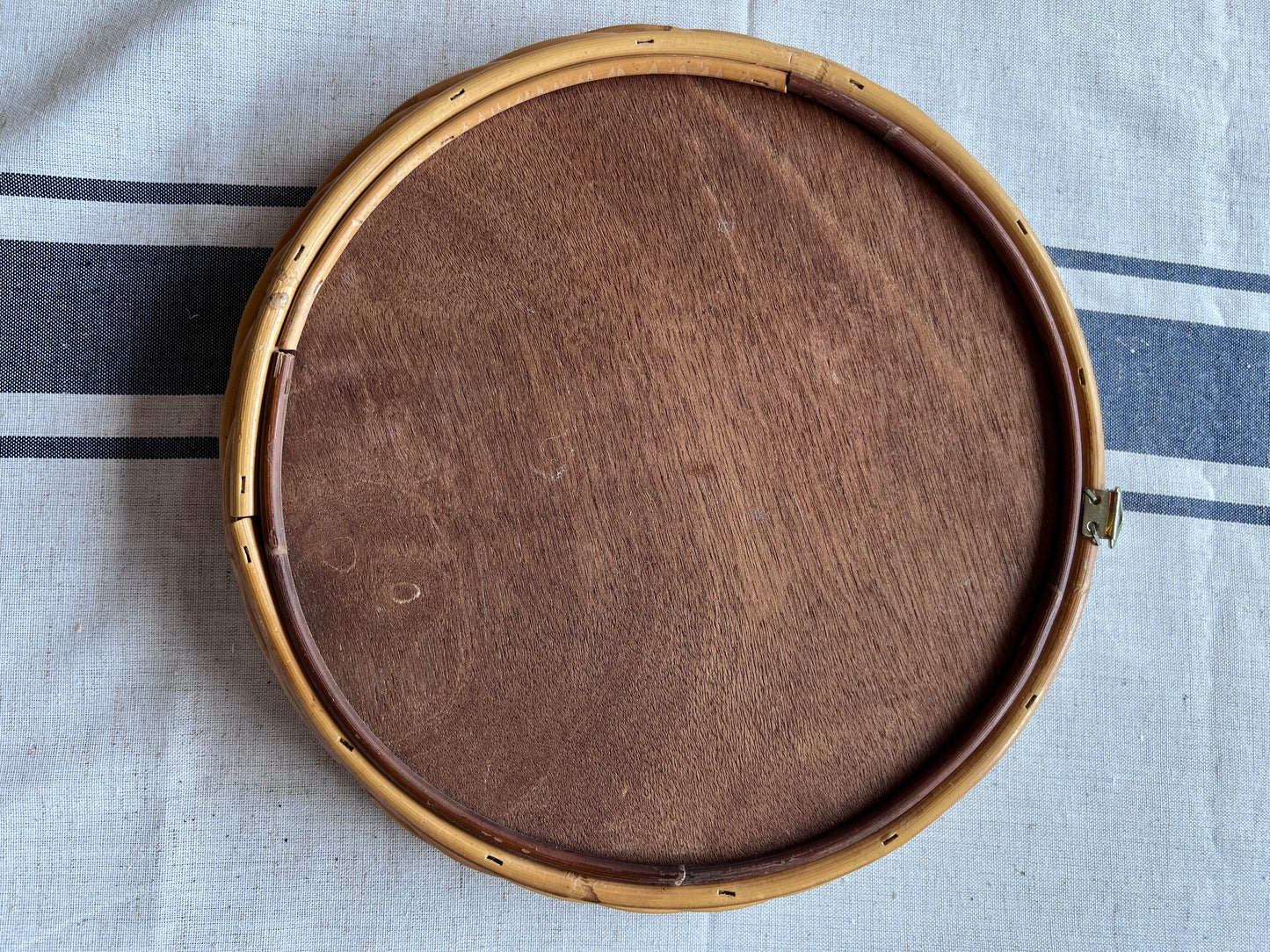 Vintage Wicker Rattan Round Wall Mirror