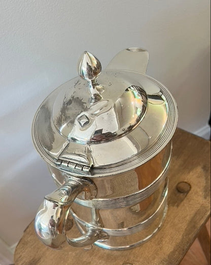 Antique Meridan Company Silver Plated, Porcelain Lined Pitcher