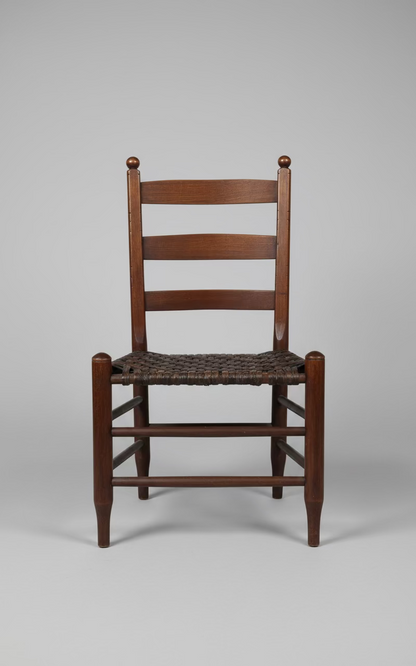 Primitive Ladder Back Chair with Woven Seat