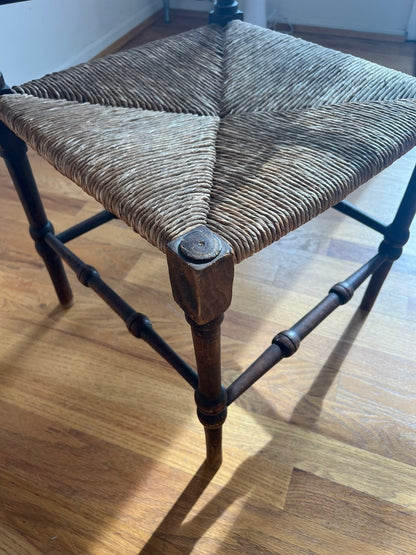 Dutch Bobbin Corner Chair in Oak and Rush