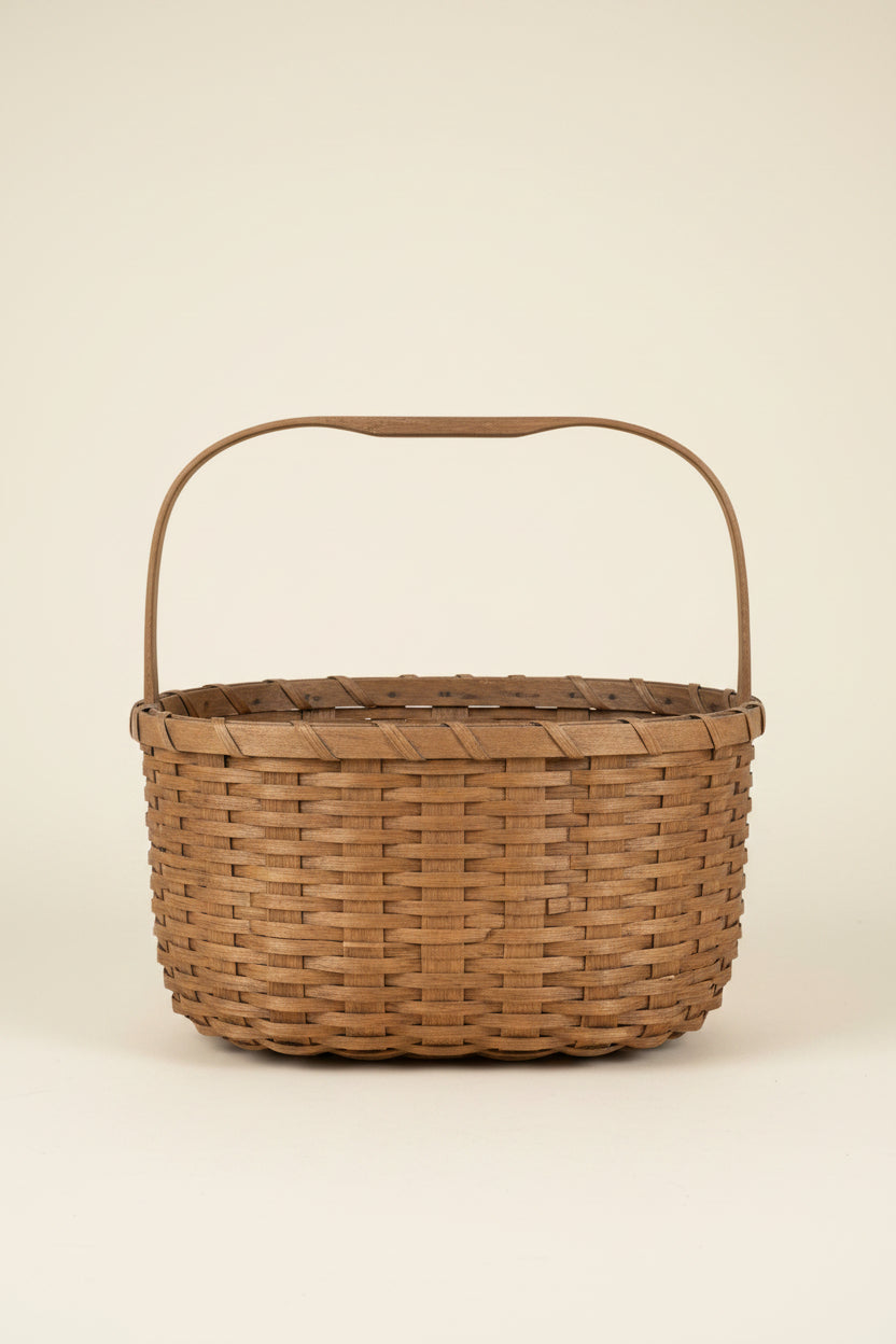 Antique Basketville Hoop Handle Gathering Basket, Made in Vermont