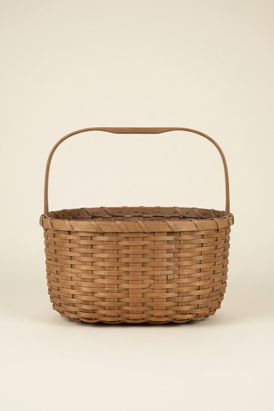 Antique Basketville Hoop Handle Gathering Basket, Made in Vermont