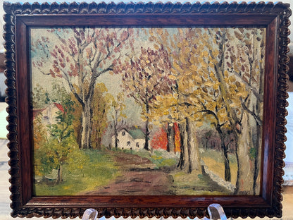 Framed Oil Print, Country Scene