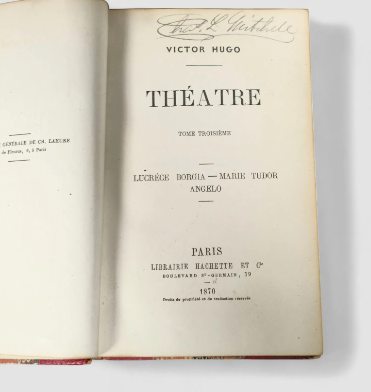 Antique Book, Théatre, V. Hugo, Paris, 1870