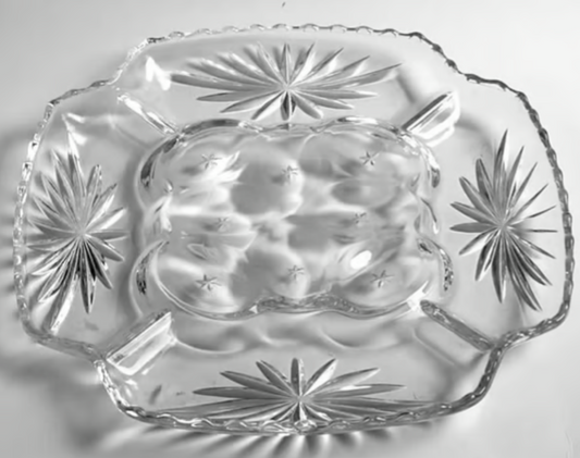 Early American Prescut Egg Plate, by Anchor Hocking