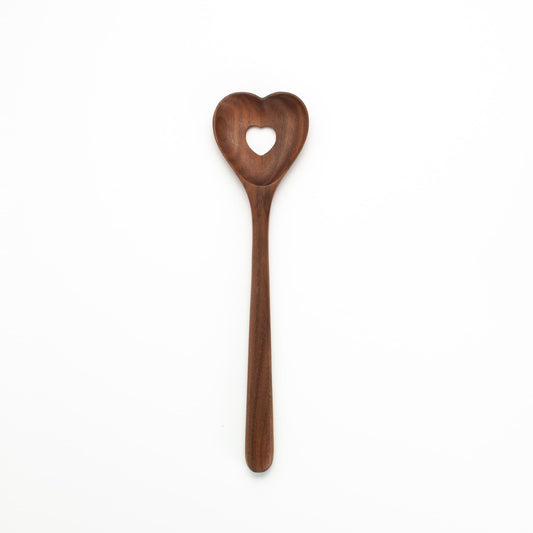 9.5" Walnut Heart Slotted Spoon