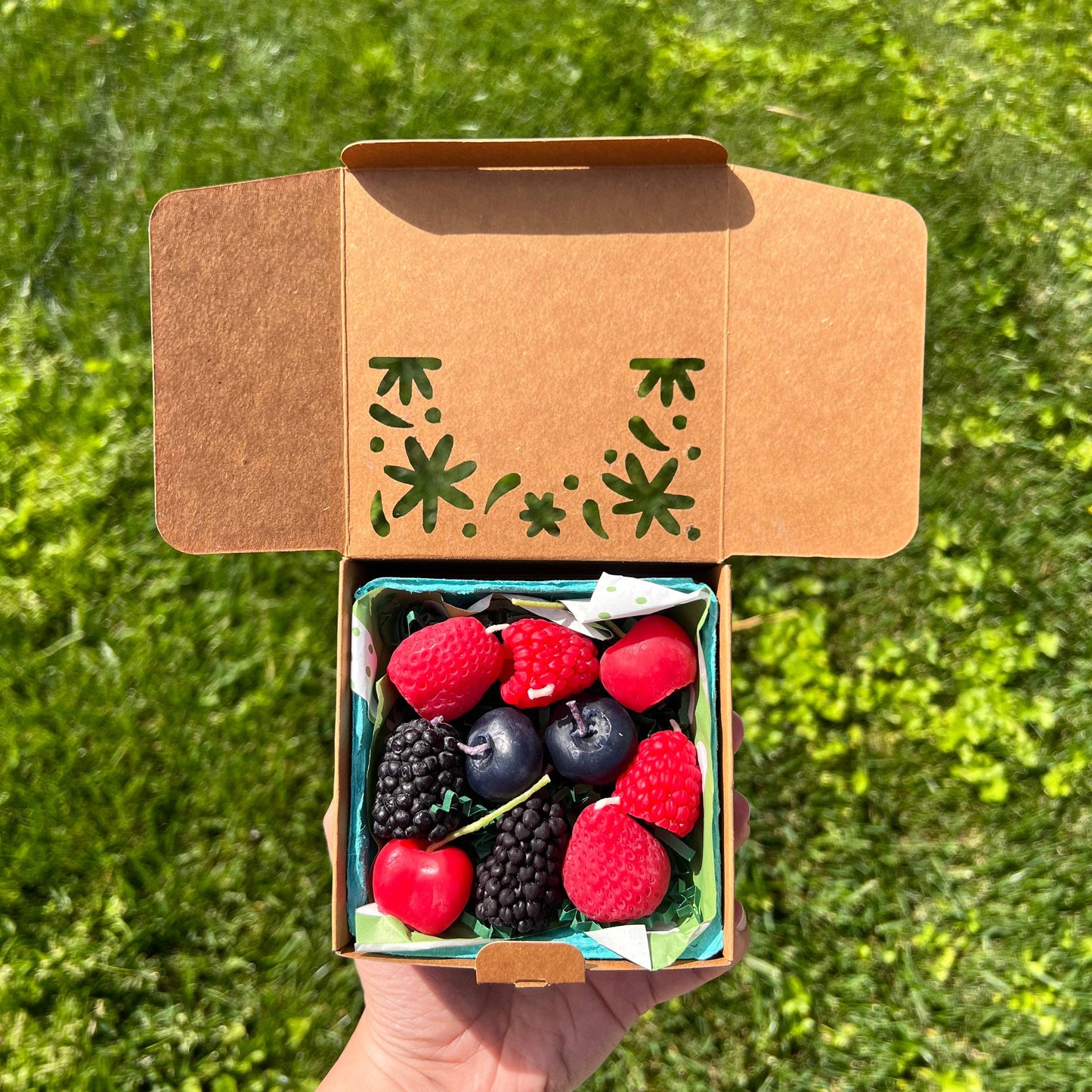 Mixed Berry Beeswax Birthday Candles, set of 10