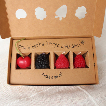 Mixed Berry Beeswax Birthday Candles