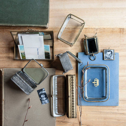 Glass Tray with Crown & Brass Detail
