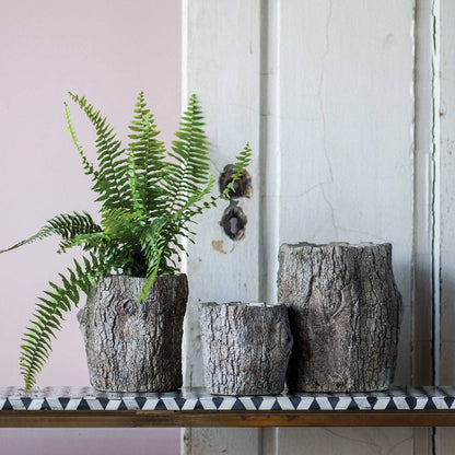 Faux Bois Log Planter