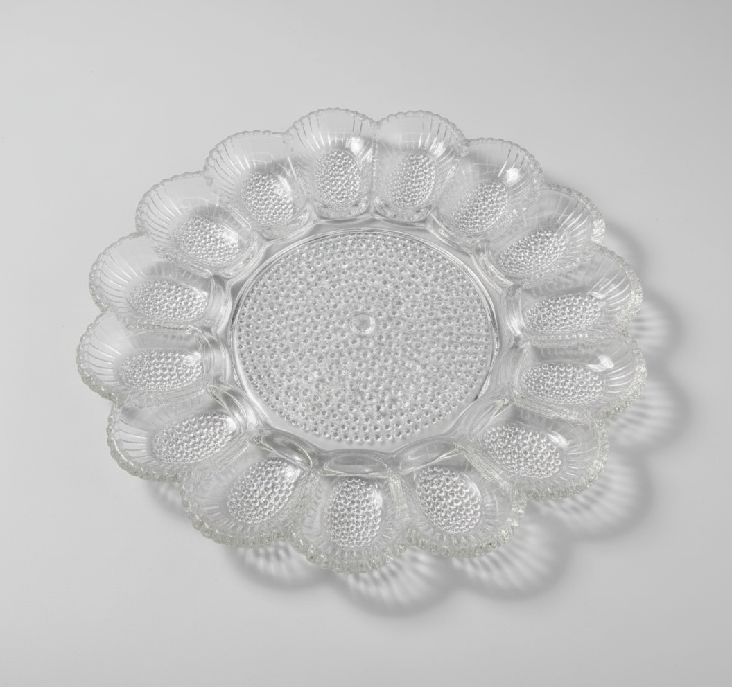 Vintage Indiana Glass Hobnail Deviled Egg Dish