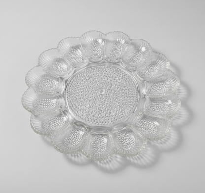 Vintage Indiana Glass Hobnail Deviled Egg Dish
