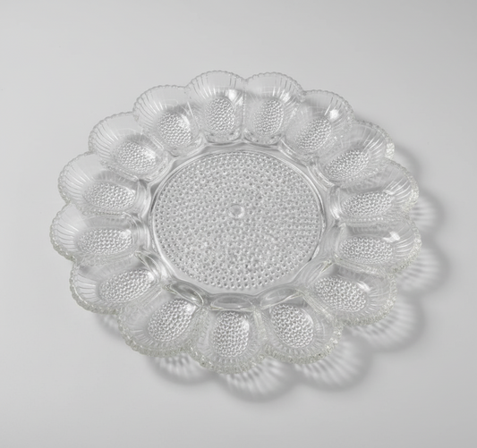 Vintage Indiana Glass Hobnail Deviled Egg Dish