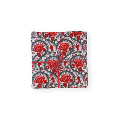Napkins in Celosia Tomato, Set of 4